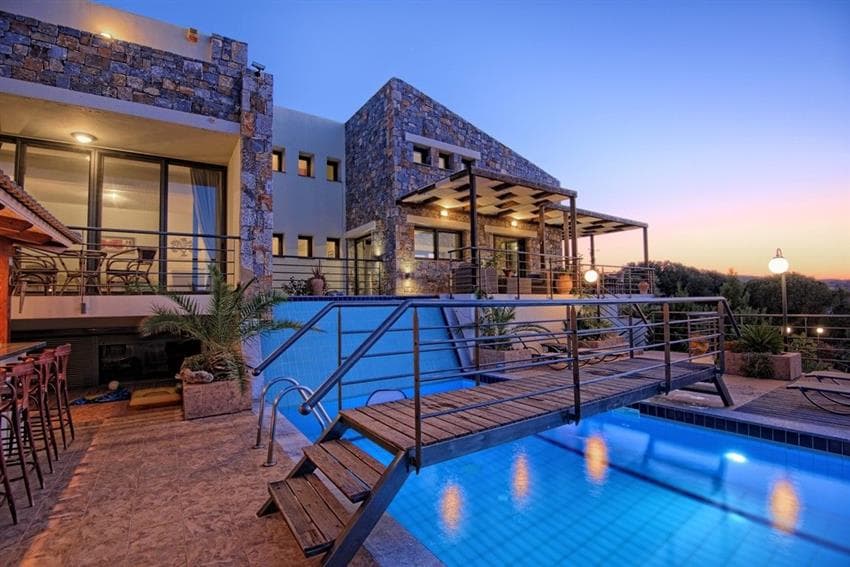 Kreta - Moderne villa med privat basseng og fantastisk sjøutsikt