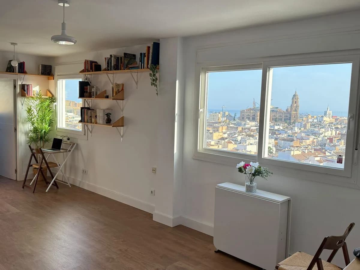 Málaga sentrum – renovert toppleilighet med panoramautsikt og heis – bilde 1