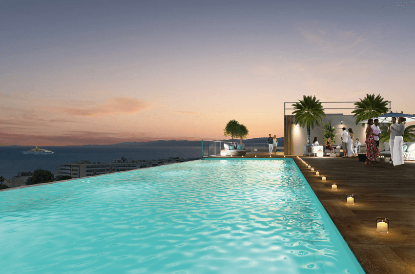 Saint-laurent-du-var | Lekker toppleilighet under oppføring, stor terrasse, infinitypool. eksklusivt salgsmandat