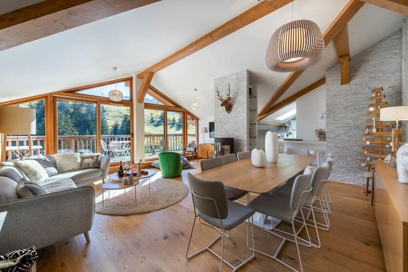 Courchevel moriond / 1650, De franske Alpene | Penthouse-leilighet med terrasse og flott fjellutsikt