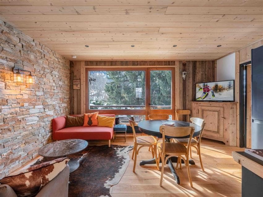 Megève, De franske Alpene | Leilighet med 3 soverom og fjellutsikt, nær gondol og sentrum