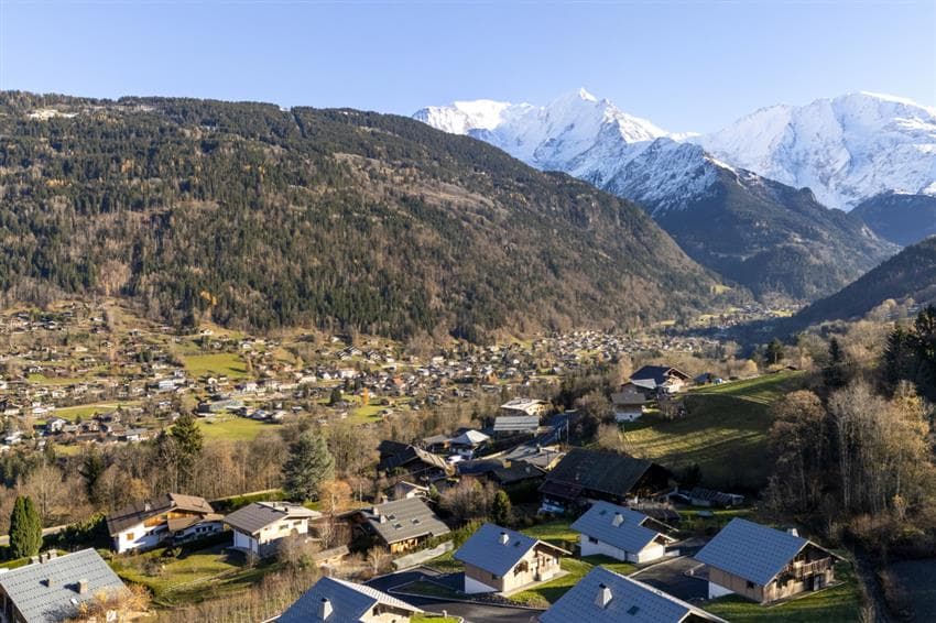 Saint-Gervais, De franske Alpene | Chalet med ski-in/ut og utsikt til mont blanc