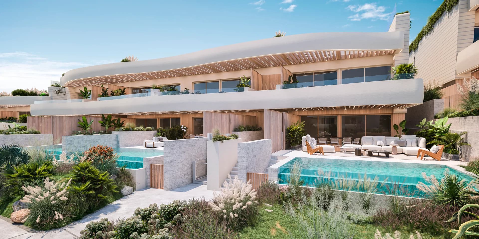 Costa del Sol | Marbella | Svært eksklusive leiligheter og tomannsboliger under oppføring ved stranden i las chapas